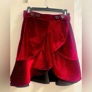 Self Portrait Velvet Skirt